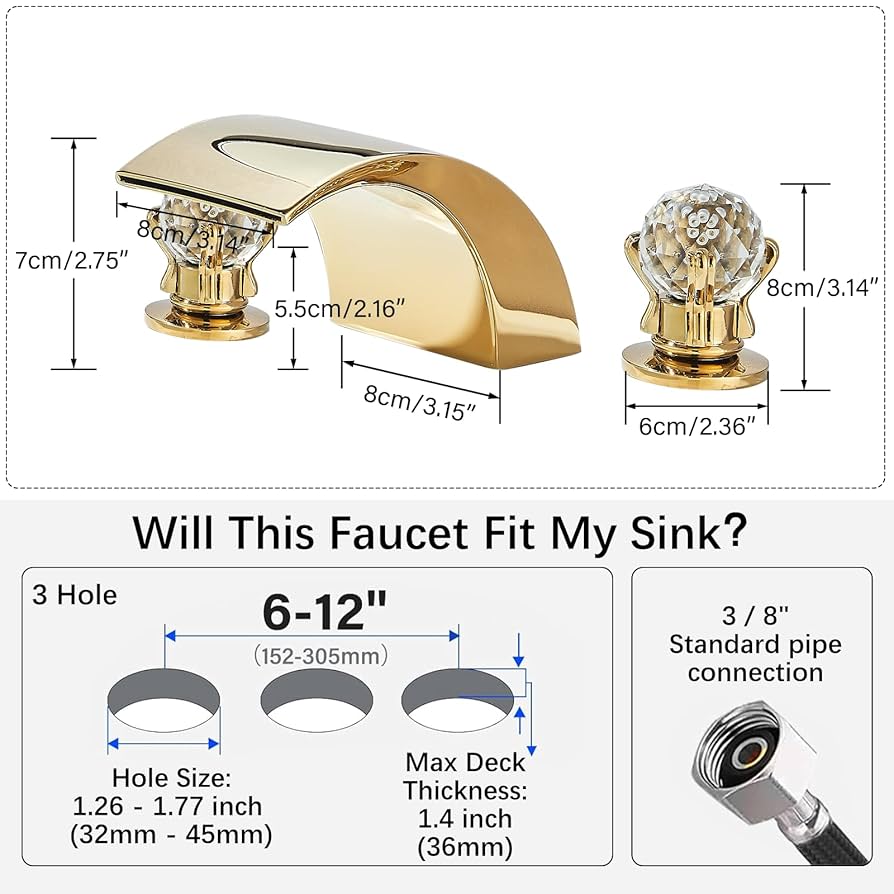 【新品】the fovari THE MINERAL EDITIION Black Bathroom Faucet Morden Three Holes Widespread 2